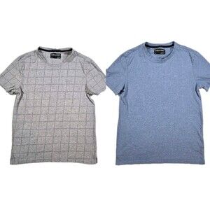 Lot Of 2 Mens Calvin Klein Short Sleeve T Shirt Gray Blue Small